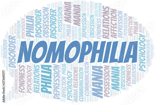 Nomophilia word cloud. Type of Philia.