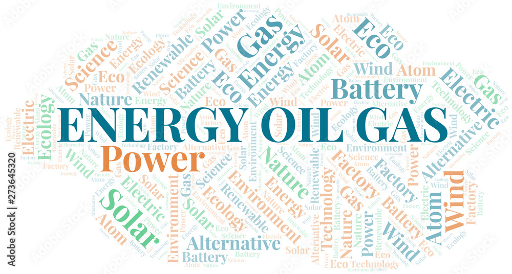 Energy Oil Gas word cloud. Wordcloud made with text only.