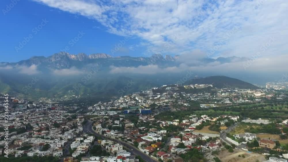 Aerial wide shot of San Pedro Garza Garcia, Mexico Aerial wide shot of San Pedro Garza Garcia, Mexico