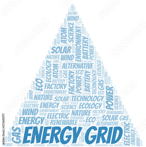 Energy Grid word cloud. Wordcloud made with text only.