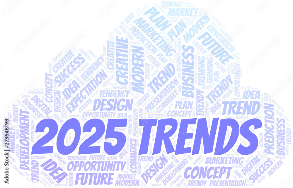 2025 Trends word cloud. Wordcloud made with text only.