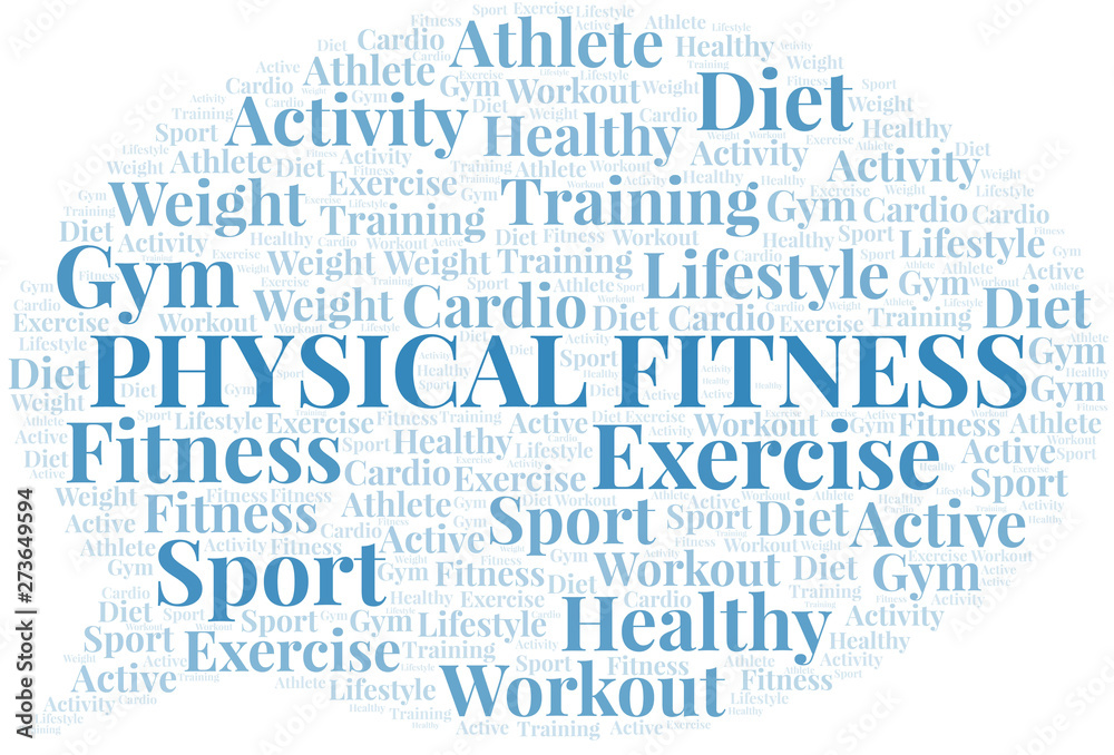 Physical Fitness word cloud. Wordcloud made with text only.
