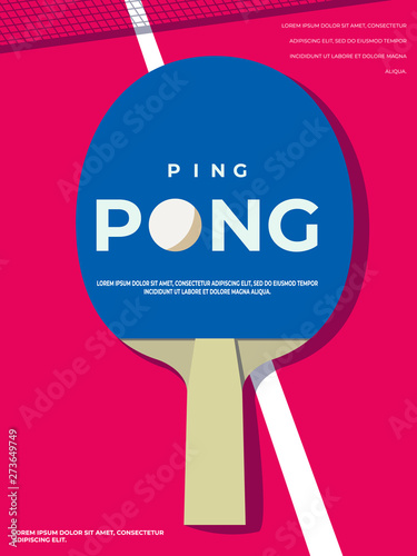 Ping pong Poster Template. Table and rackets for ping-pong. Vector illustration EPS10