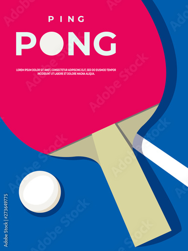 Ping pong Poster Template. Table and rackets for ping-pong. Vector illustration EPS10