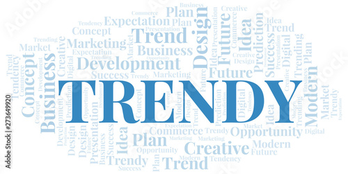 Trendy word cloud. Wordcloud made with text only.