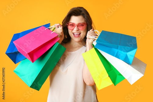 Happy plus size woman with ...