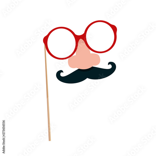 Modern vector illustration of photo booth props. Photobooth accessories for party, birthday, wedding, carnival  isolated on white background, .