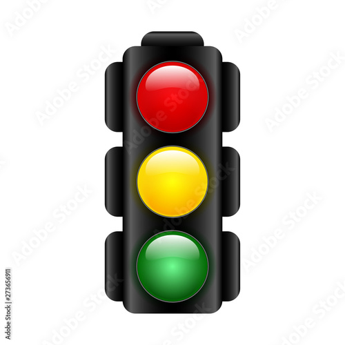 traffic light in realistic style. Semaphore desig