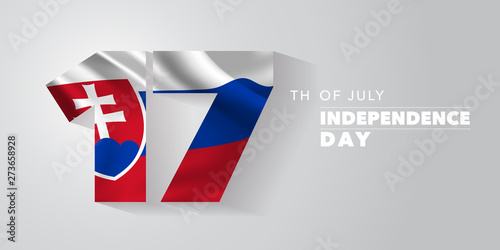Free Download Slovakia happy independence day greeting card, banner, vector illustration - GFXLoad