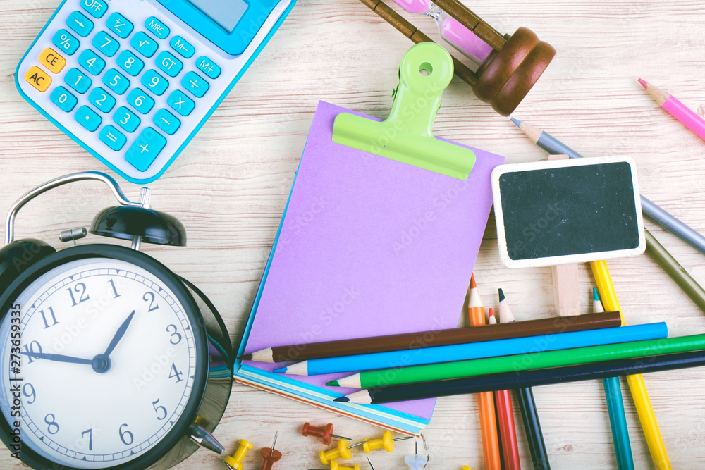 flat lay top view shot, scattered home office workspace or desk concept with accessories and stationery flat lay top view shot, scattered home office workspace or desk concept with accessories and stationery