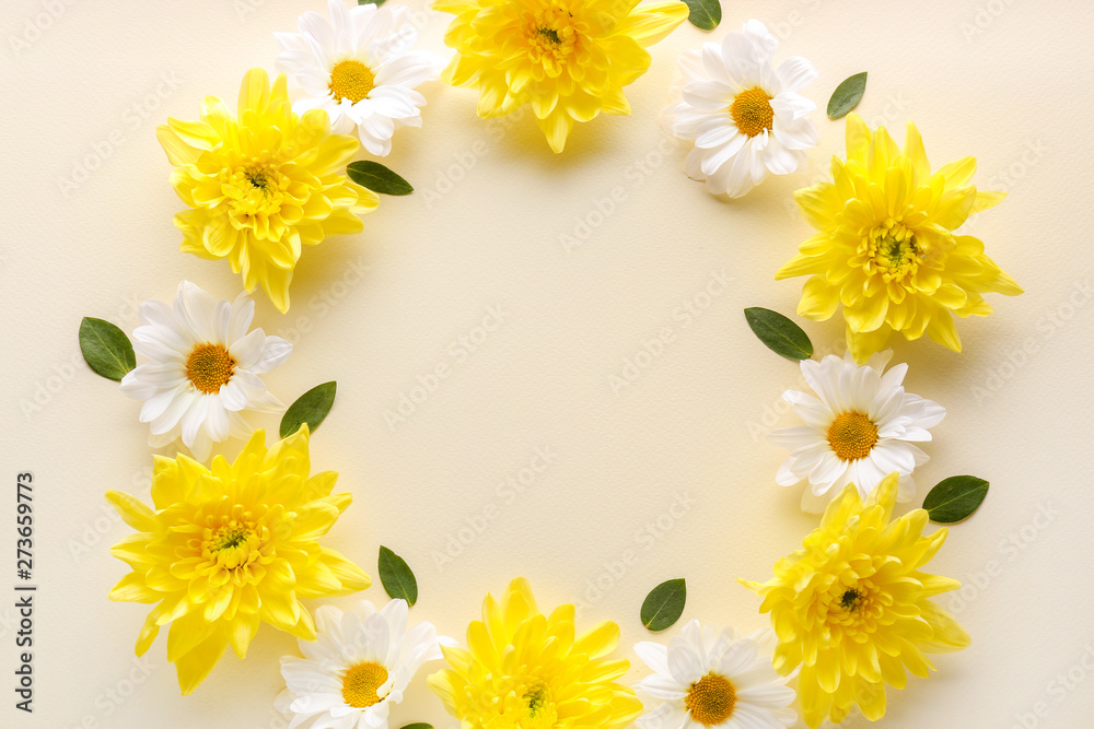 Beautiful flower composition on color background Beautiful flower composition on color background