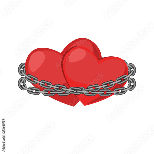Two hearts in chains