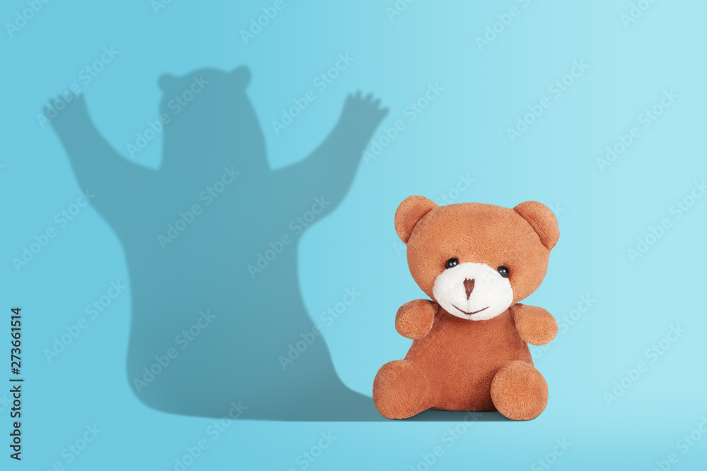 Fototapeta premium Teddy bear toy with shadow
