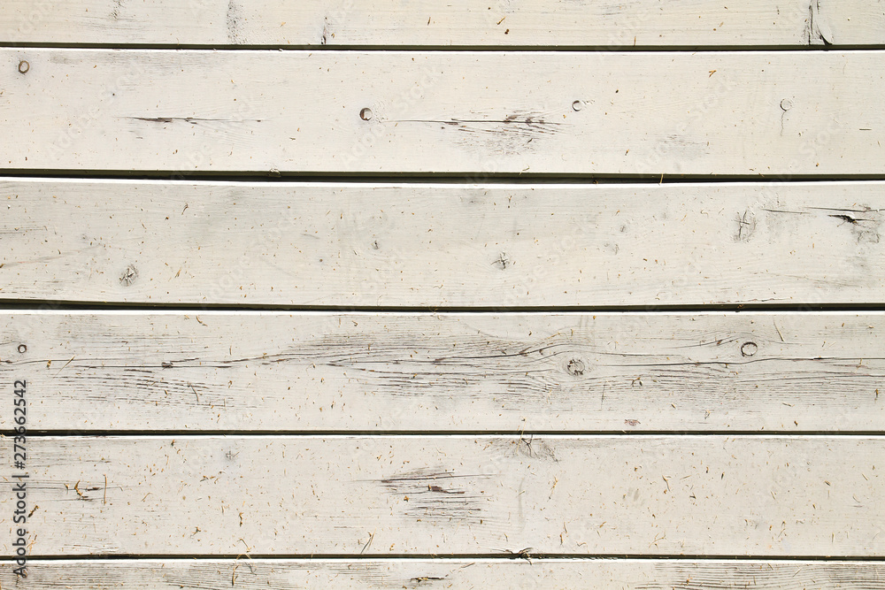 Naklejka premium Old white wooden planks wall