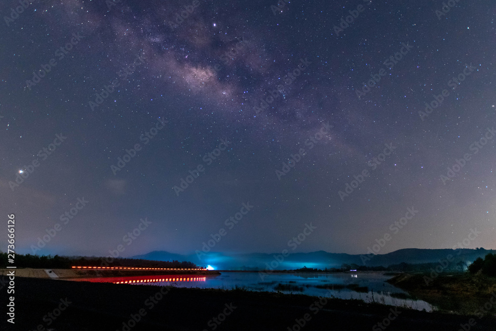 Night landscape image with Milky Way