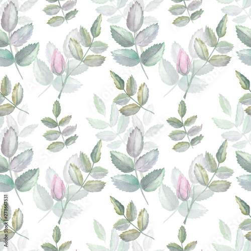 Seamless pattern with branches. Hand drawn watercolor botanical illustration for wallpaper  fabric  textile design