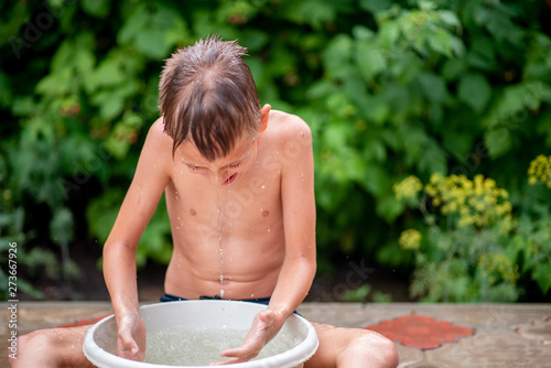 boy in swimming pool