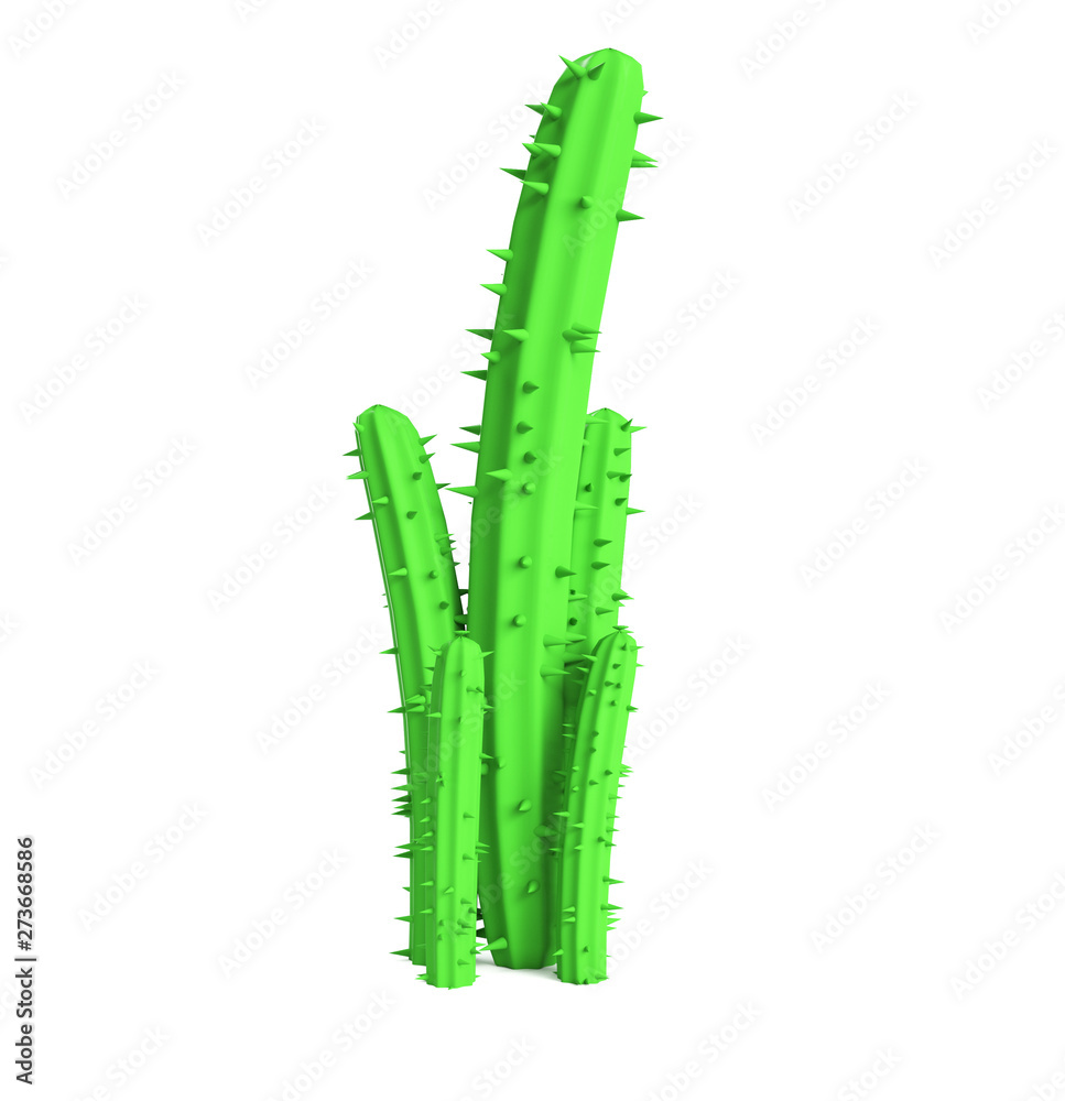 3d illustration of a cartoon cactus on a white background 3d illustration of a cartoon cactus on a white background