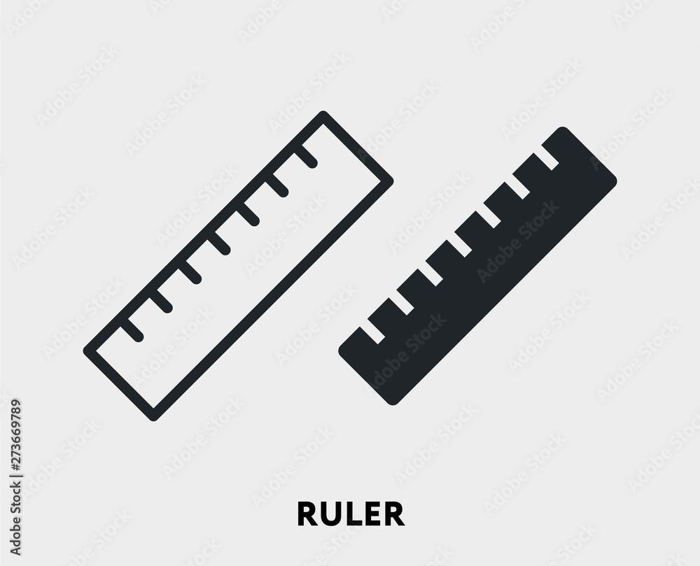 Ruler Measurement Vector Flat Line Icon Illustration Ruler Measurement Vector Flat Line Icon Illustration