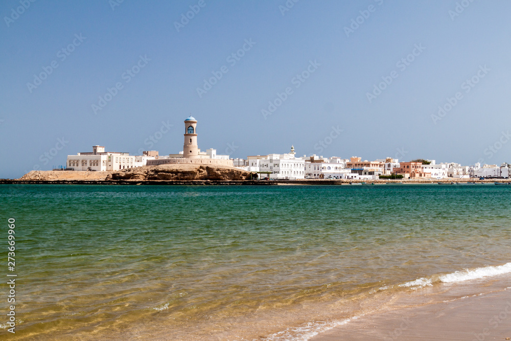 Ayjah neighborhood with its lighthouse in Sur, Oman