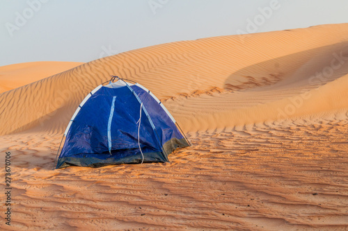 Tent in the dunes of Wahiba Sands  Sharqiya Sands   Oman