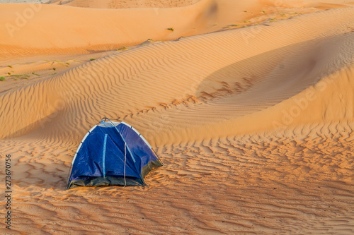 Tent in the dunes of Wahiba Sands  Sharqiya Sands   Oman