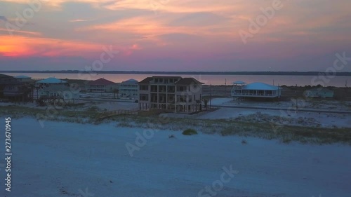 A drone timelapse of a quaint Florid a beach town at sunset