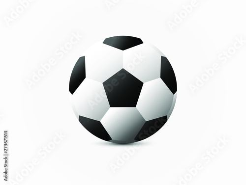 Realistic classic soccer football on white background. 