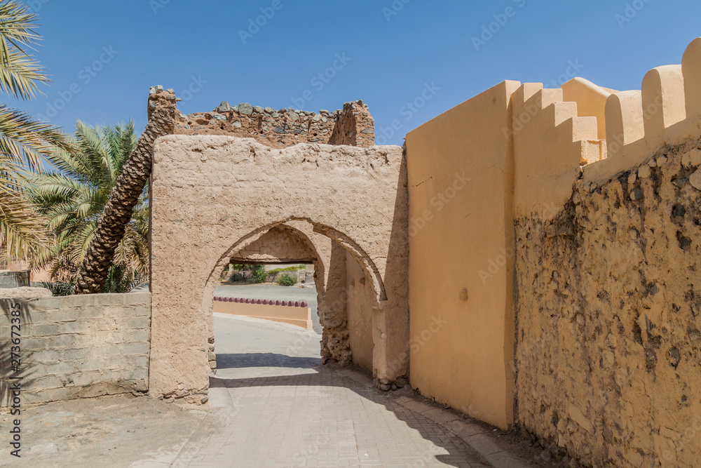 Old gate of ruined Ibra Old Quarter, Oman