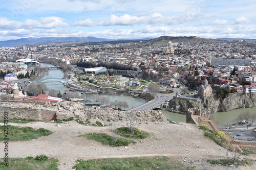 Tbilisi, Georgia Cityscape Panorama from Narikala