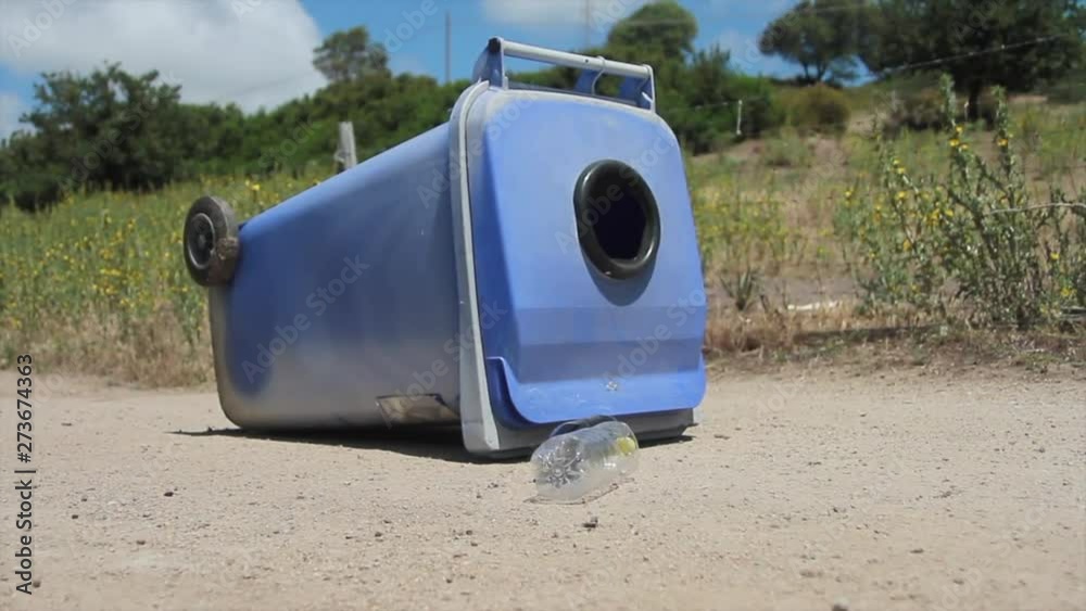 flying plastic bottle with recycling bin flying plastic bottle with recycling bin