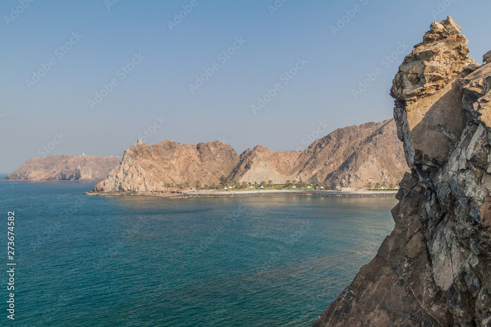 Rocky coast in Muscat, Oman