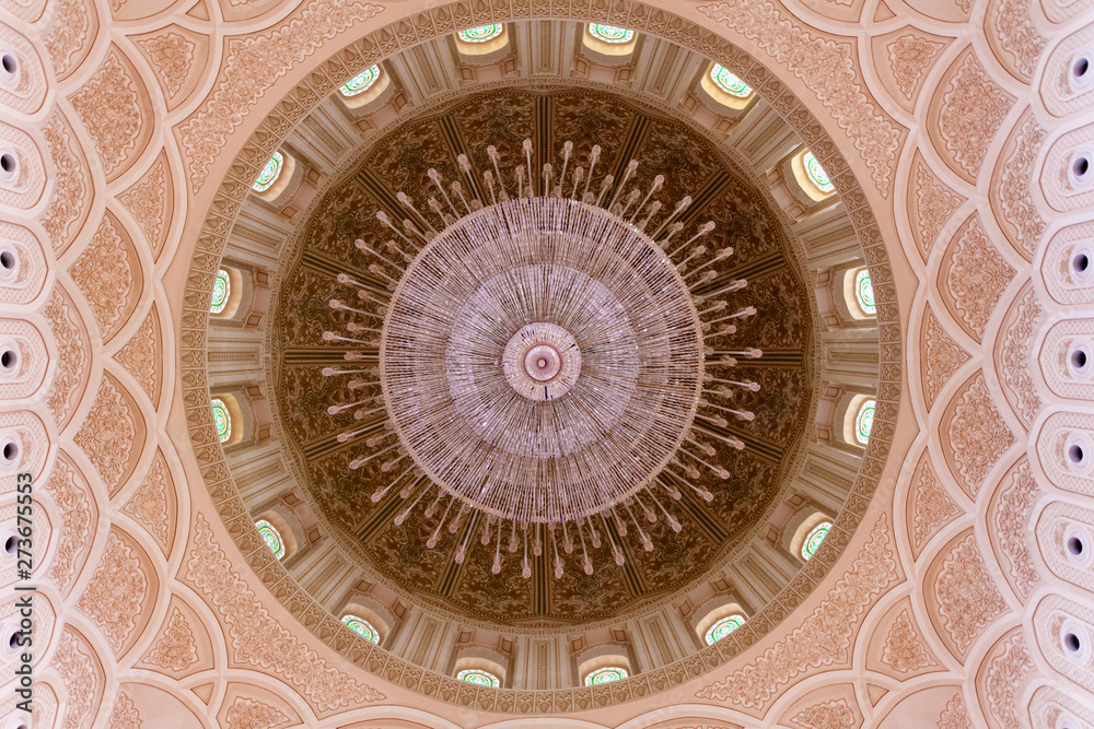Chandelier of Sultan Qaboos Mosque in Salalah, Oman
