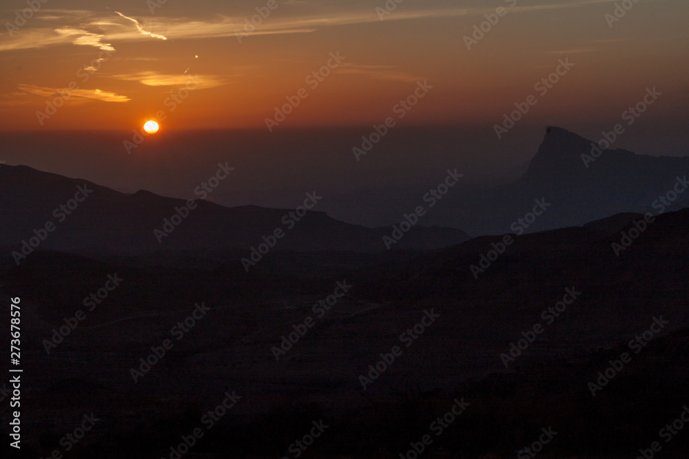 Sunset in Hajar Mountains, Oman