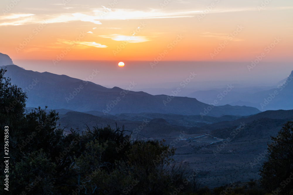 Sunset in Hajar Mountains, Oman