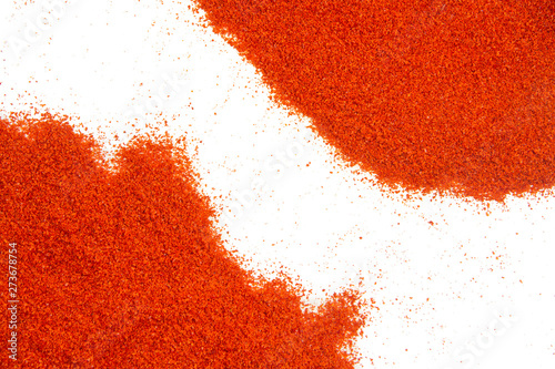 indian red chili powder isolated on white background
