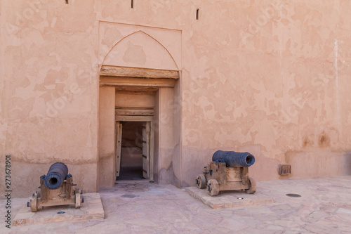 Cannons at Jabrin Castle, Oman photo