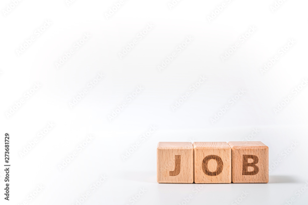 Jobs wooden blocks of business concept isolated on white background. Jobs wooden blocks of business concept isolated on white background.