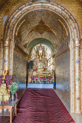 INLE, MYANMAR - NOVEMBER 28, 2016: Interior of Alodaw Pauk Pagoda on Inle lake, Myanmar photo