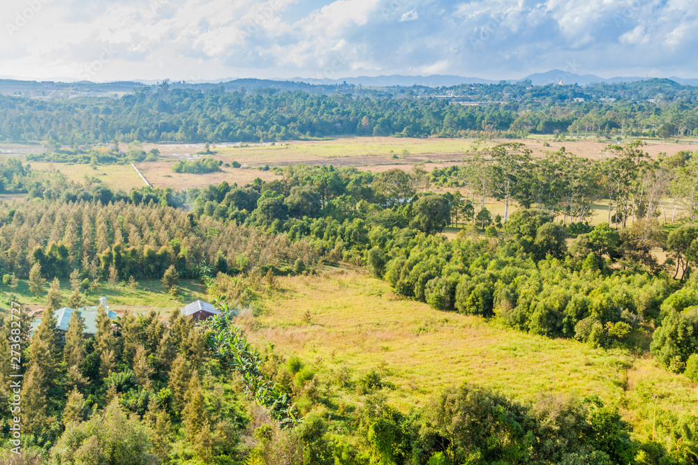 Aerial view of rural landscape near Pyin Oo Lwin, Myanmar Aerial view of rural landscape near Pyin Oo Lwin, Myanmar