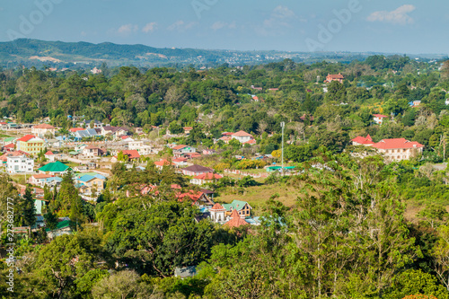 Aerial view of rural landscape near Pyin Oo Lwin, Myanmar