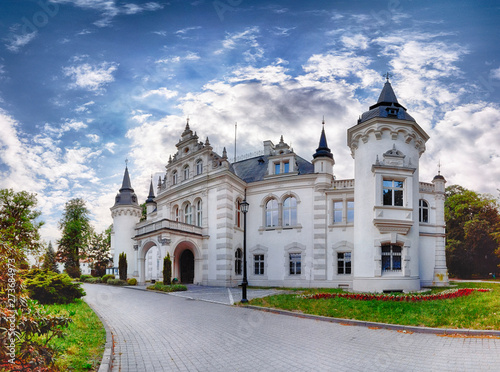 WROCLAW, POLAND - JUNE 16, 2019: Neoclassical Palace of the Saurma-Jeltsch family (built in 1886). Currently the seat of the Town and Commune Office in Jelcz-Laskowice near Wroclaw, Poland. photo