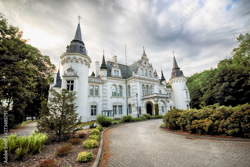 WROCLAW, POLAND - JUNE 16, 2019: Neoclassical Palace of the Saurma-Jeltsch family (built in 1886). Currently the seat of the Town and Commune Office in Jelcz-Laskowice near Wroclaw, Poland. photo