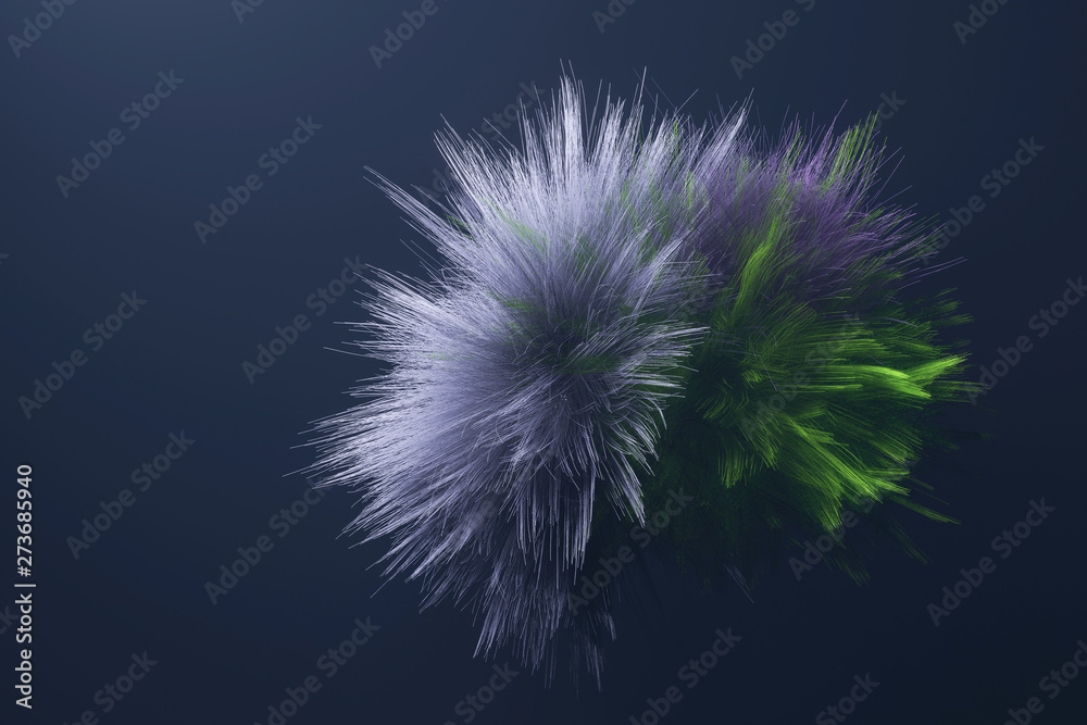 Fototapeta premium Artistic look abstract of fur, dreamy background. Closeup, 3D rendering & illustration.