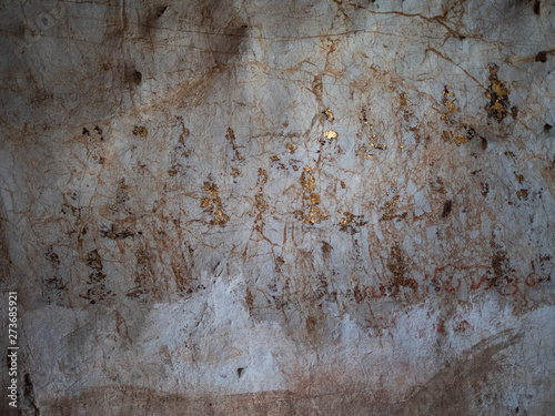 Wall carvings in the Pak Ou Caves, Luang Prabang, Laos photo