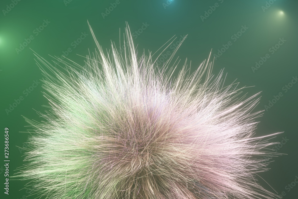 Fototapeta premium Artistic look abstract of fur, dreamy background. Closeup, 3D rendering & illustration.