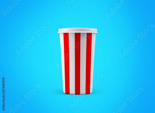 Soda cup. Paper cup on background. Take away cinema cola. Big cardboard cup of beverages to go mockup. 