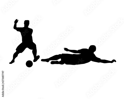 football player silhouette creative illustration vector of graphic , football player silhouette illustration vector , vector soccer player silhouette illustration for banner graphic