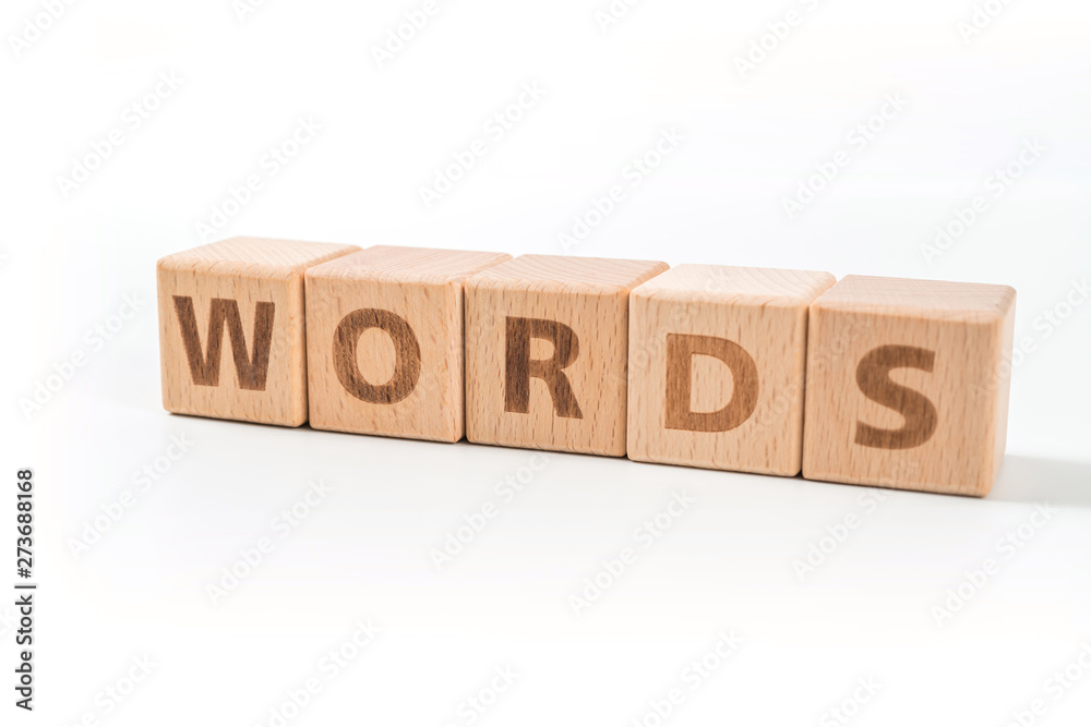 Words wooden blocks of business concept isolated on white background. Words wooden blocks of business concept isolated on white background.