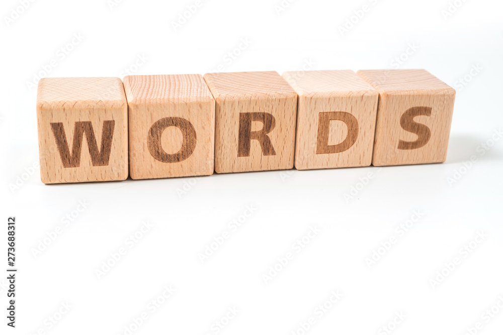 Words wooden blocks of business concept isolated on white background. Words wooden blocks of business concept isolated on white background.